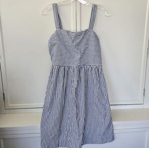 LOFT Navy and White Striped Dress